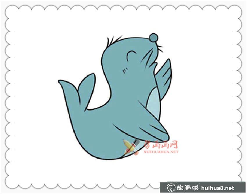 海狮卡通简笔画(9)