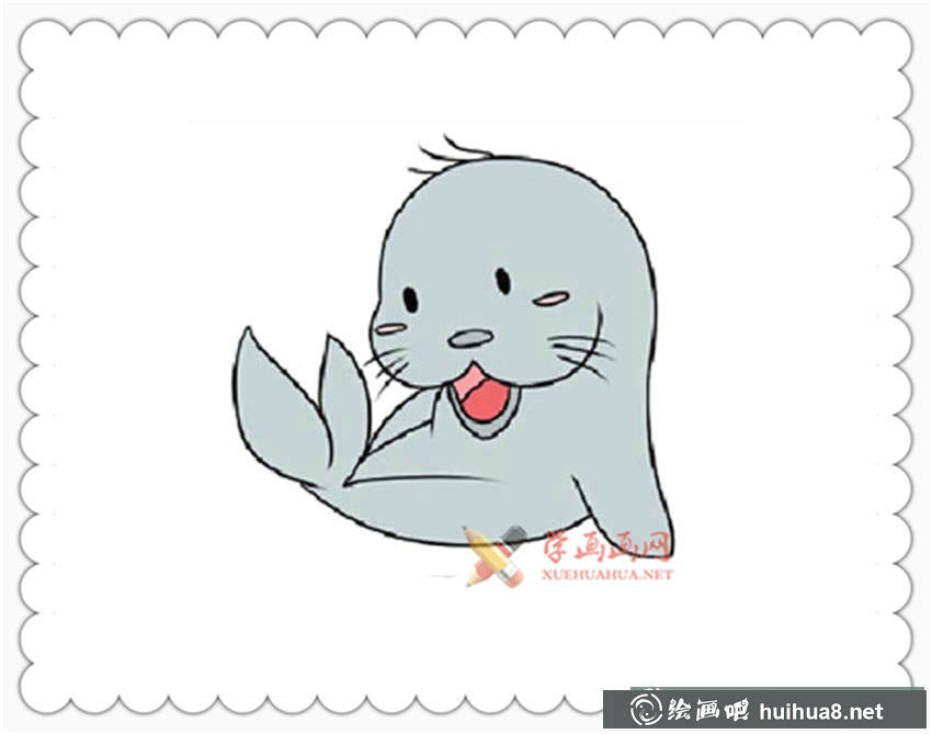 海狮卡通简笔画(10)