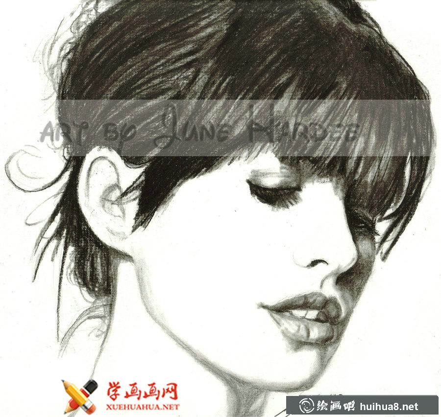 安妮·海瑟薇铅笔素描画欣赏(5)