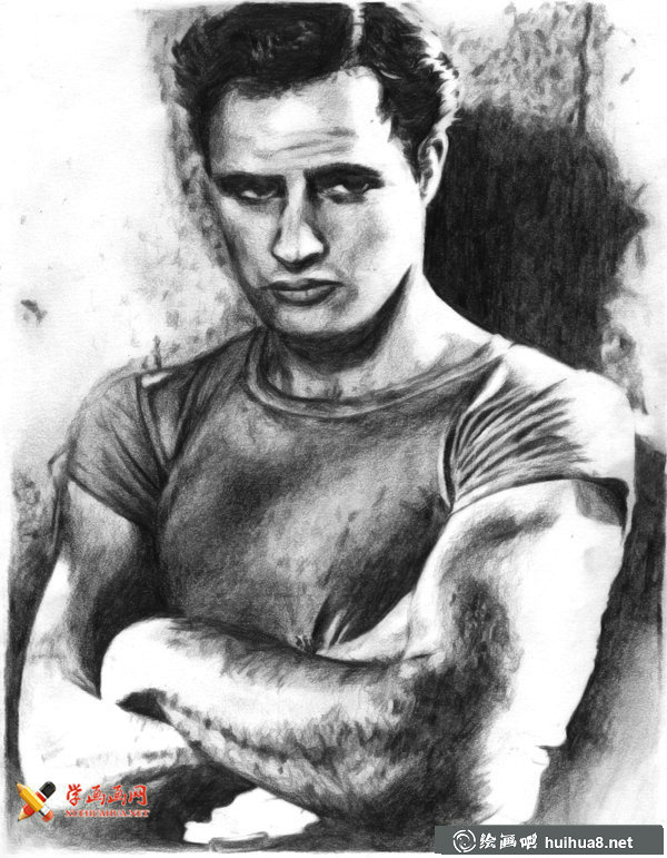 “教父”马龙·白兰度(Marlon Brando)素描画欣赏(4)