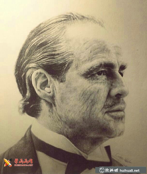 “教父”马龙·白兰度(Marlon Brando)素描画欣赏(2)