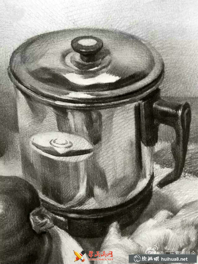 9幅不锈钢物体单体素描范画(2)