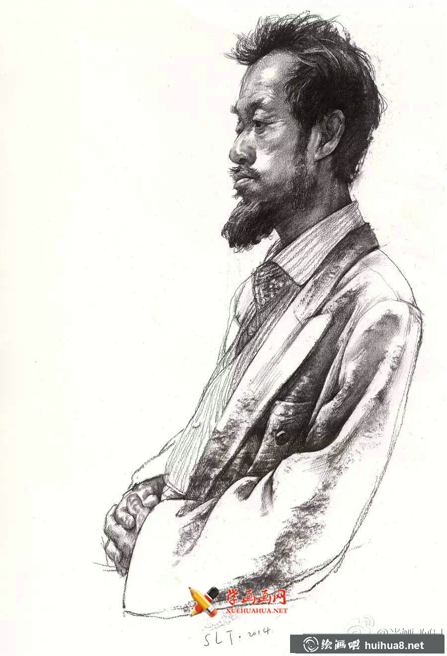 适合美考的素描半身像范画作品 (5)