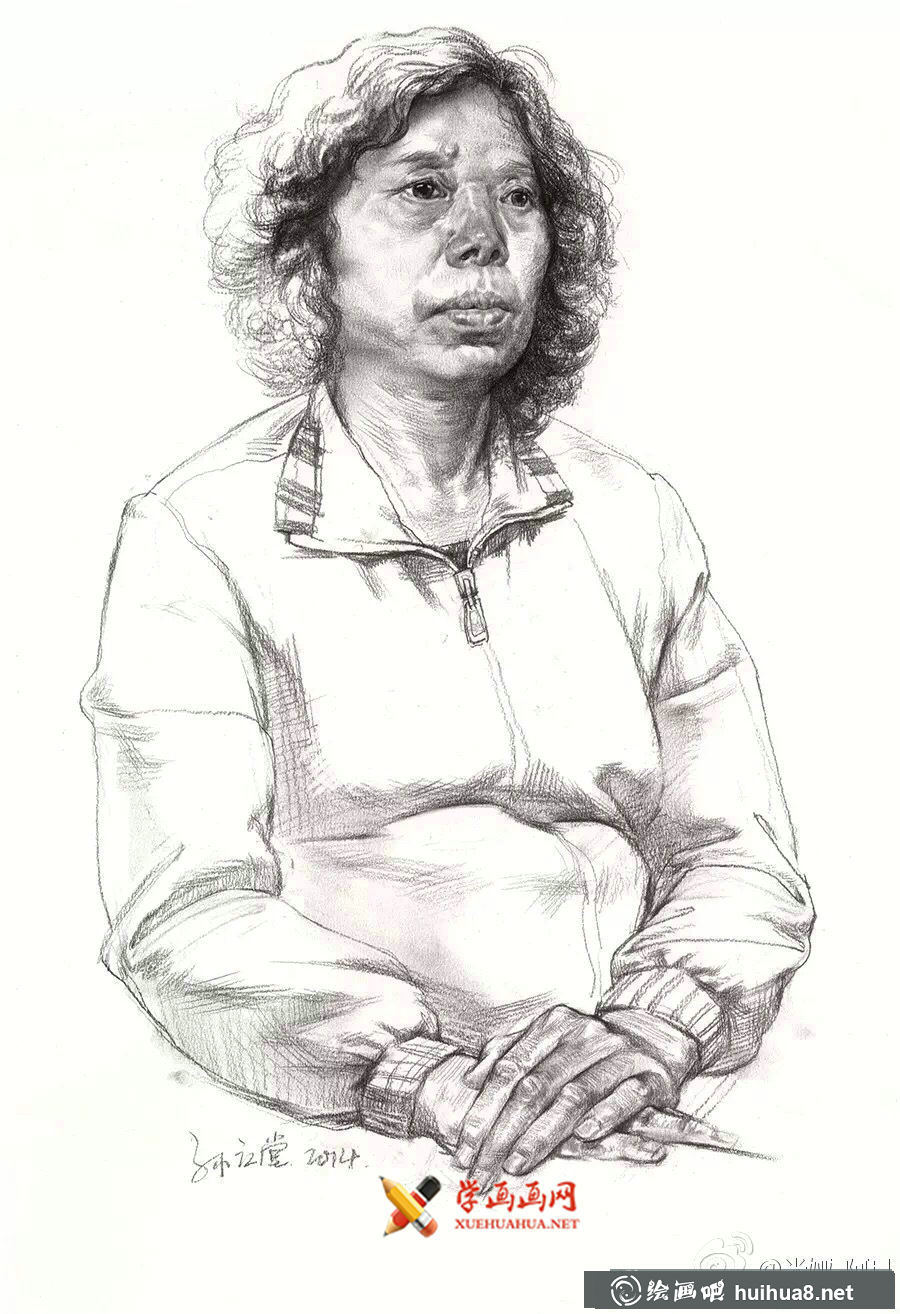 适合美考的素描半身像范画作品 (7)
