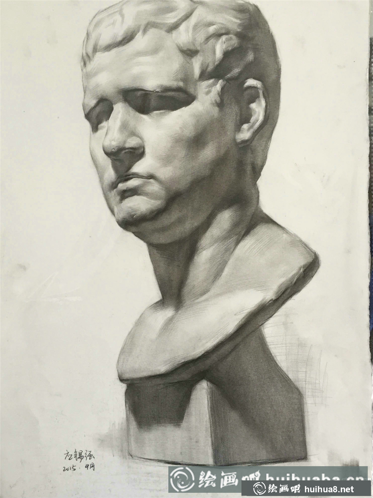 阿格里巴素描石膏像范画欣赏(1)