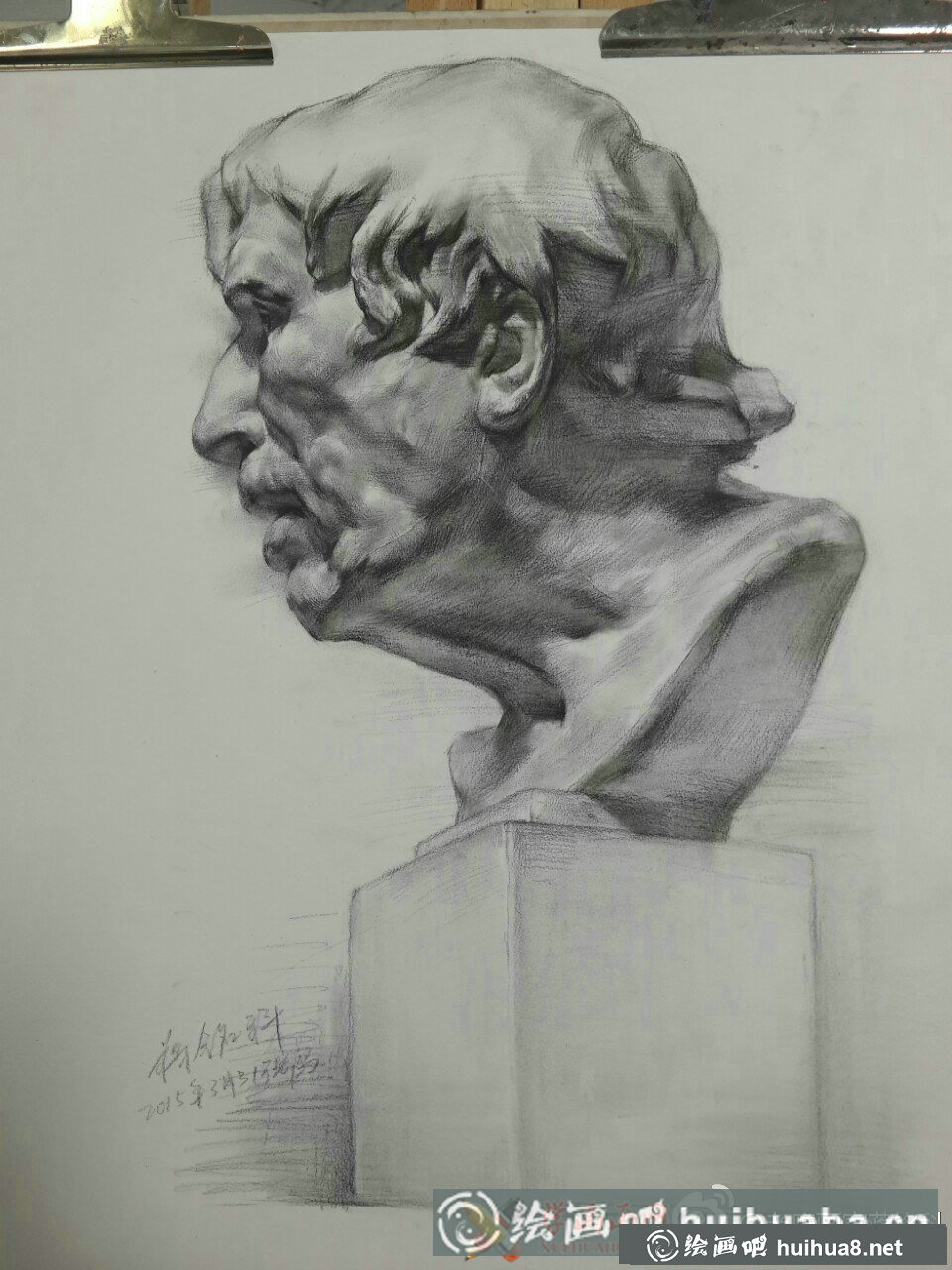 《海盗/塞内卡》素描石膏像欣赏(侧面)(1)