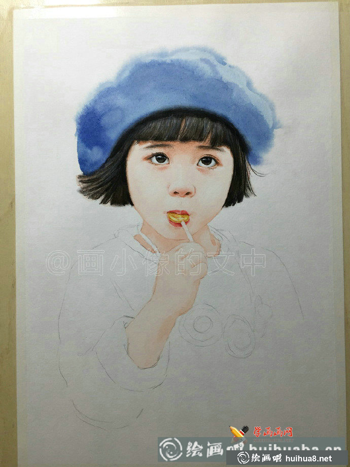 彩铅画作品《吃糖的小女孩》欣赏(4)