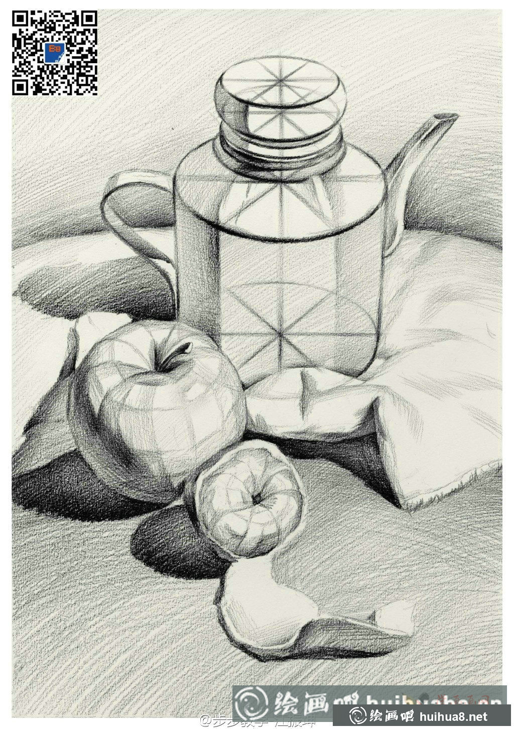 步步教学静物结构素描优秀范画欣赏(5)