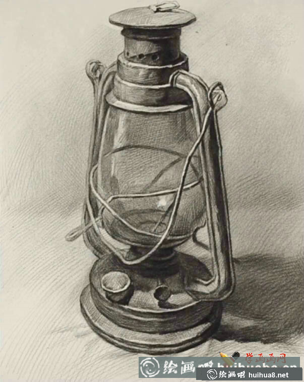马灯素描画含静物照片(1)