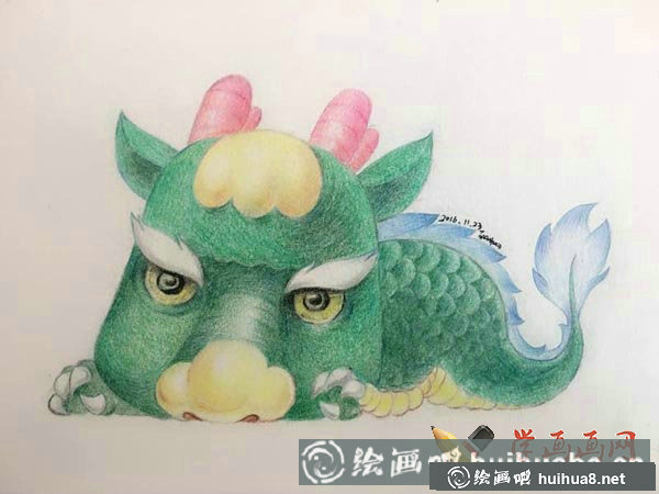 十二生肖彩铅画图片龙