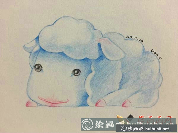 十二生肖彩铅画图片羊