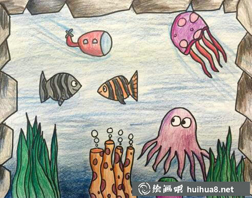 海底世界儿童画作品9
