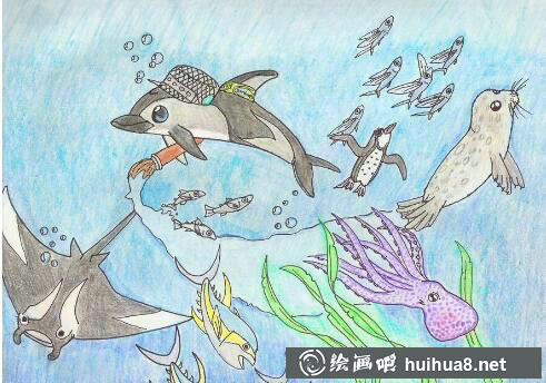 海底世界儿童画作品6