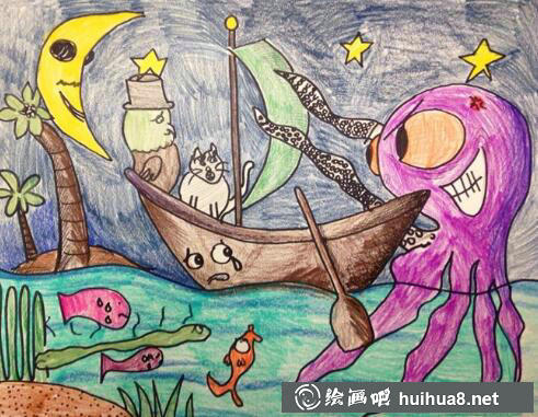 海底世界儿童画作品2