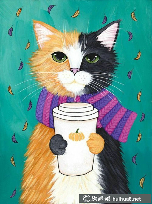 彩铅猫咪插图作品1