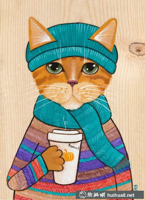 彩铅猫咪插图作品4