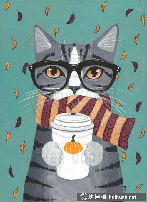 彩铅猫咪插图作品7