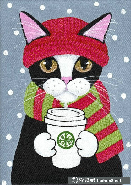 彩铅猫咪插图作品8
