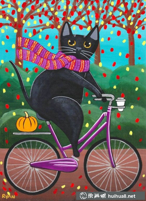 彩铅猫咪插图作品9