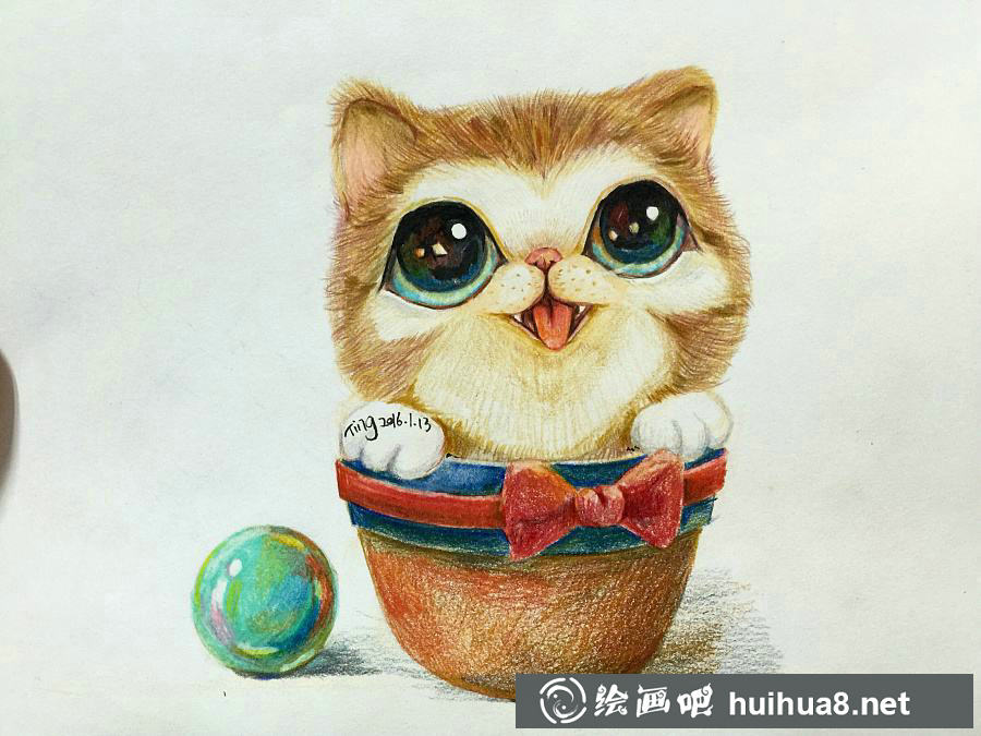 彩铅猫咪插图作品10