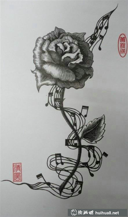 钢笔画花卉图片26