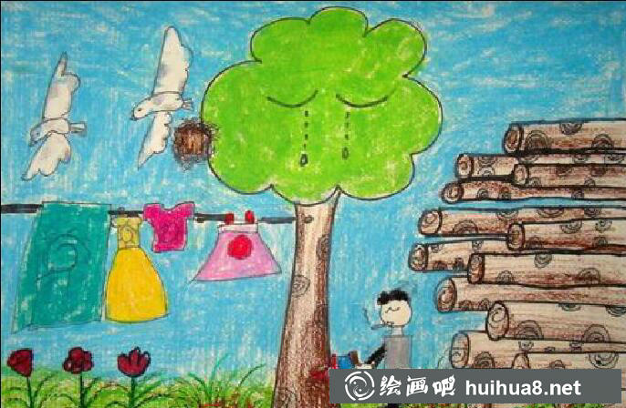 植树节主题画1