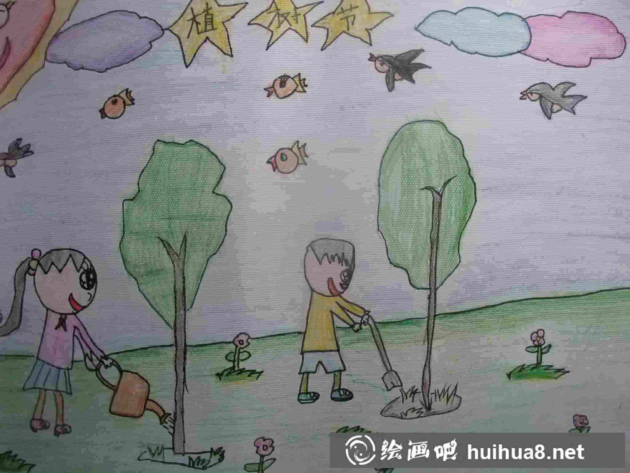 植树节主题画6