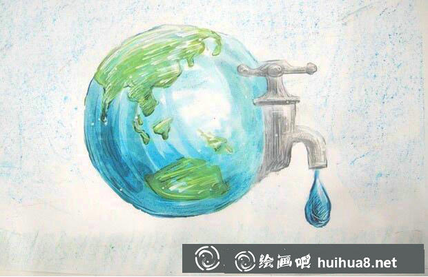 节约用水幼儿画1