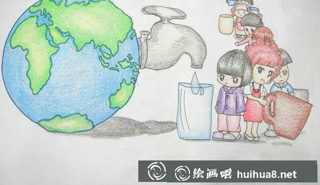 节约用水幼儿画6