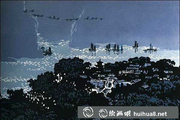 中国版画作品欣赏：长江十景全套版画