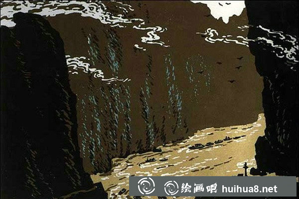 中国版画作品欣赏：长江十景全套版画