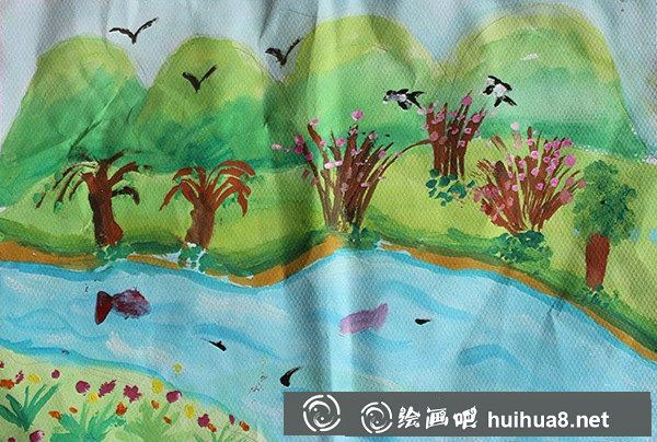 儿童水粉风景画图片赏析