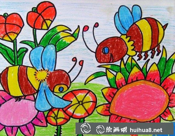 油画棒蜜蜂图片