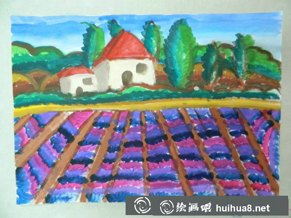 美丽的家乡儿童水粉画作品大全