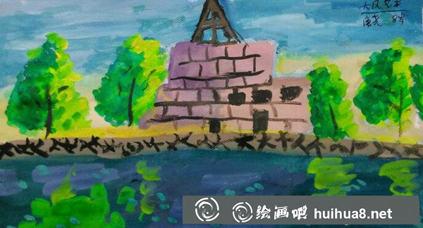 美丽的家乡儿童水粉画作品大全