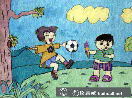 小学生足球画图片26