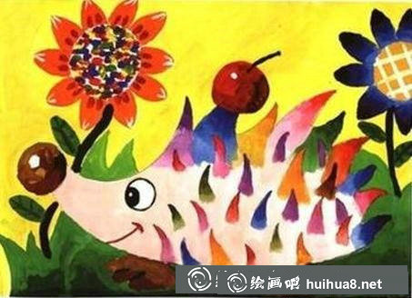 小狗水粉画