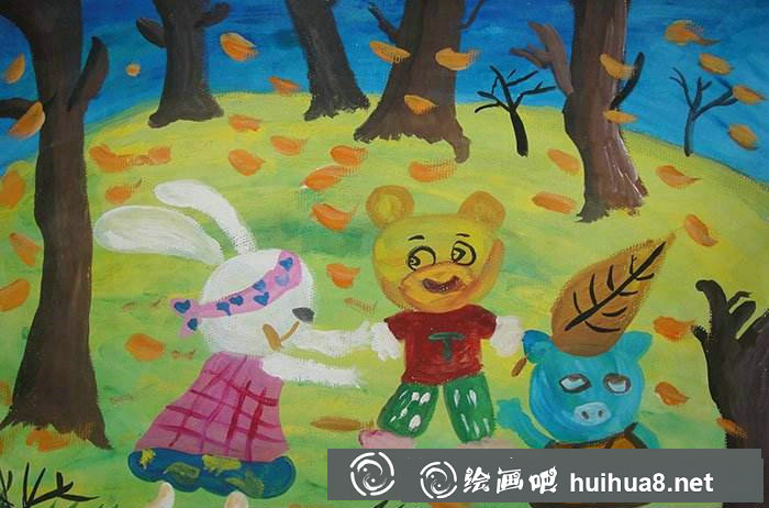 小兔子水粉画
