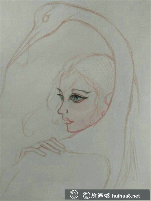 彩铅画人物