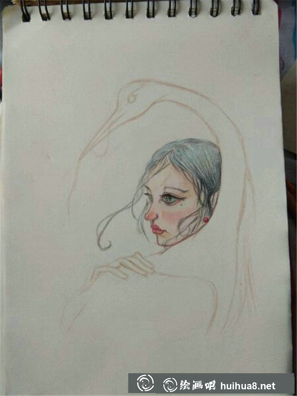 彩铅画人物