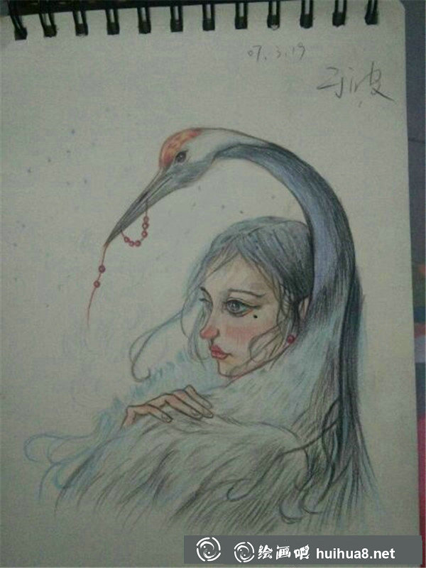 彩铅画人物