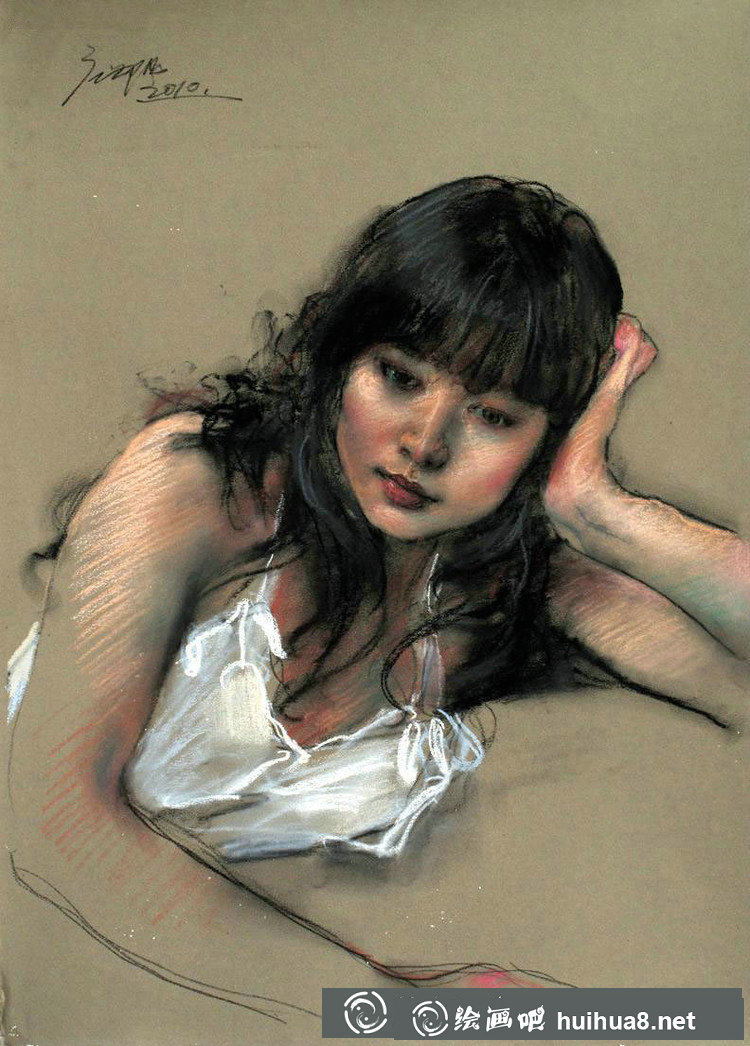 庞茂琨人物色粉画作品1