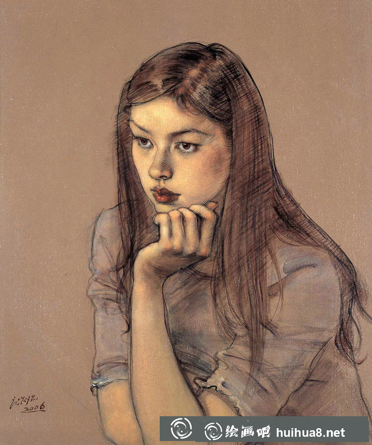 庞茂琨人物色粉画作品2