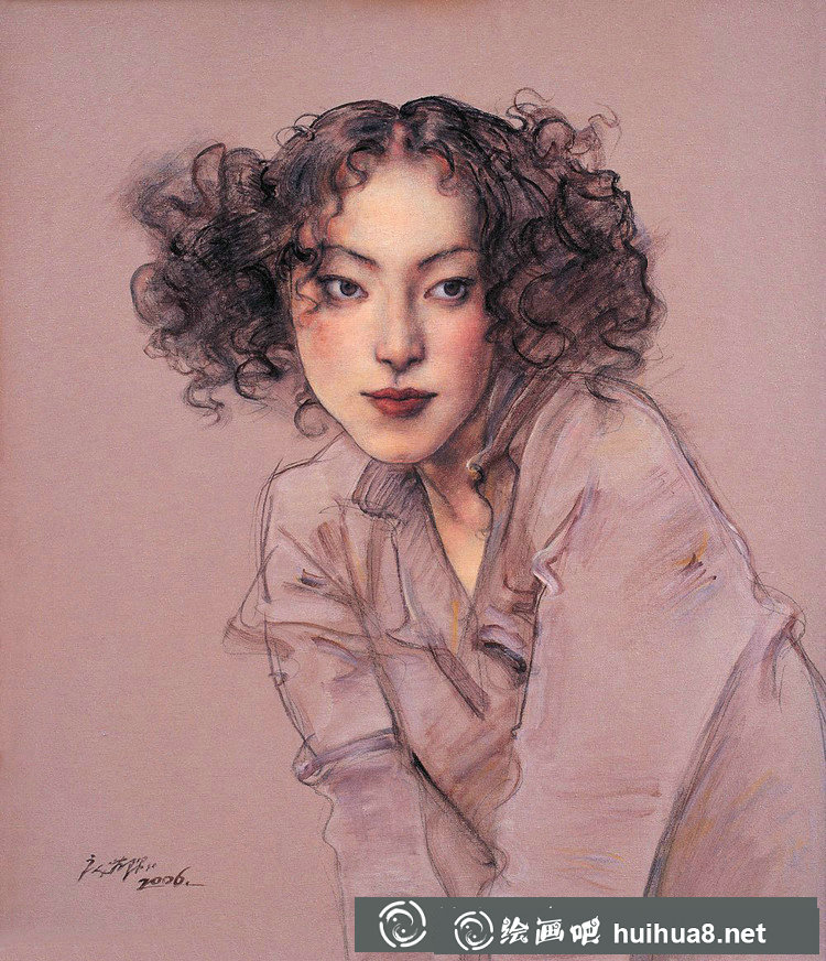 庞茂琨人物色粉画作品3