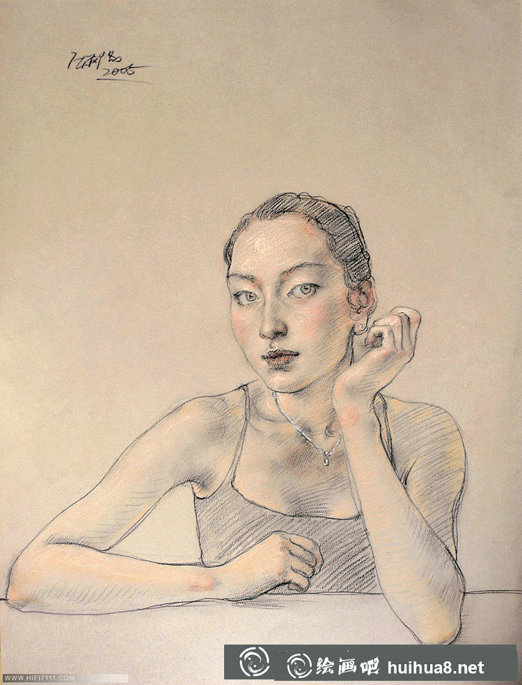 庞茂琨人物色粉画作品5