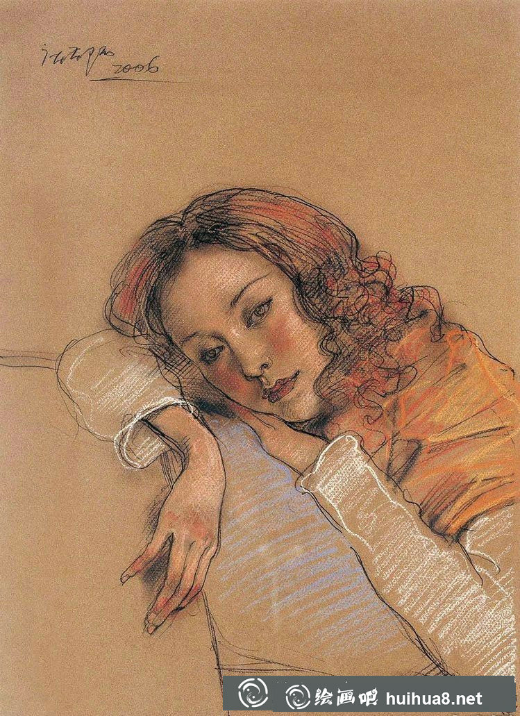 庞茂琨人物色粉画作品7
