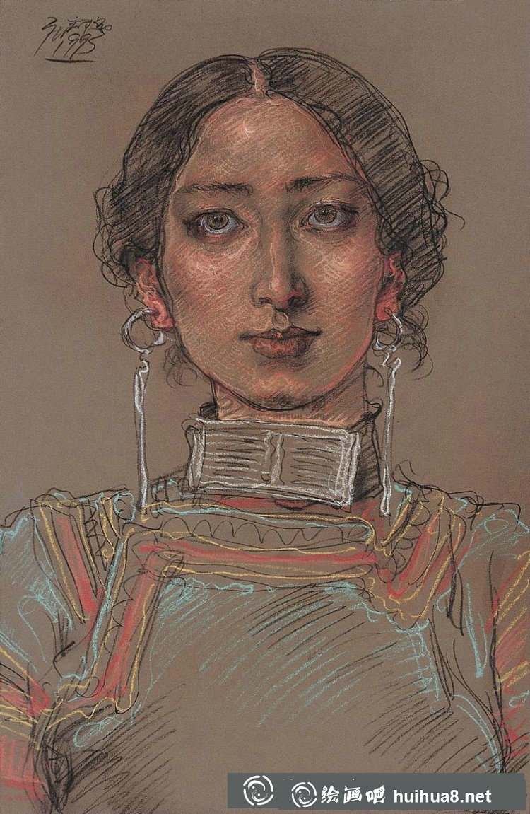 庞茂琨人物色粉画作品8