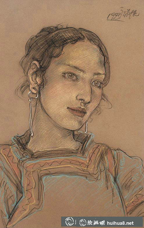 庞茂琨人物色粉画作品9