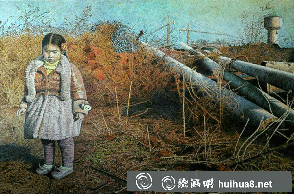 彩色钢笔画作品《静谧的晨曦》赏析