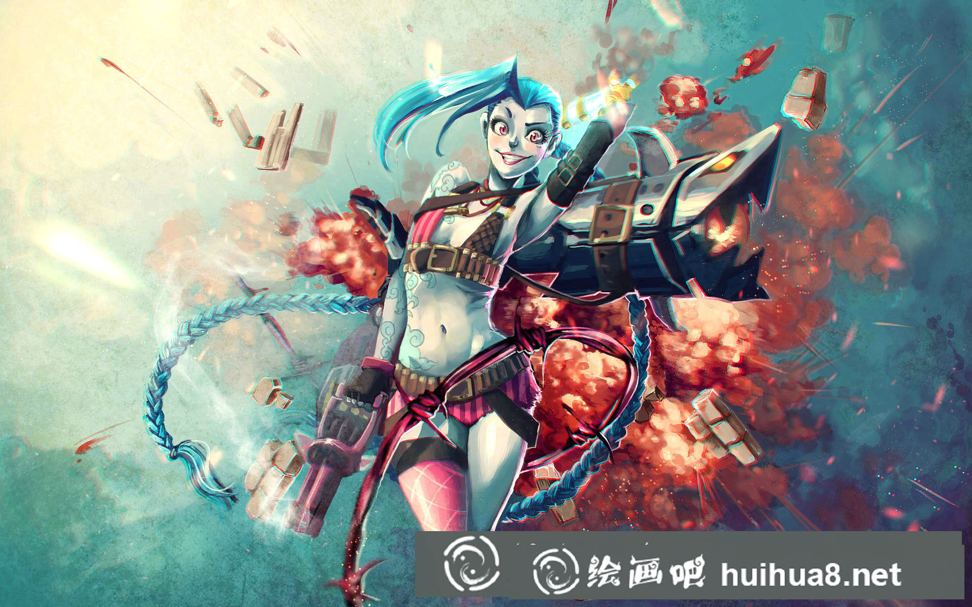 英雄联盟暴走萝莉金克丝插画